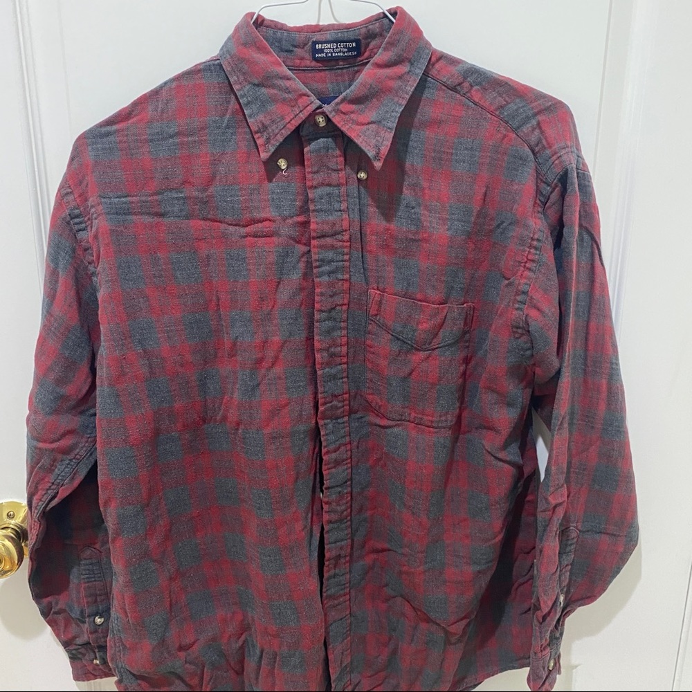 vintage mens plaid flannel shirt